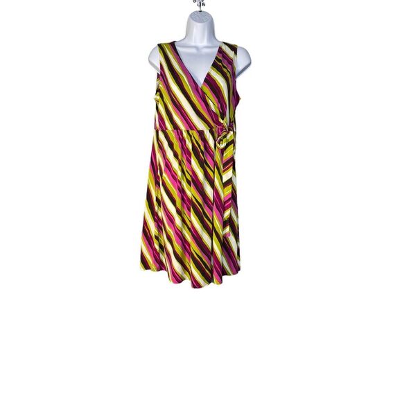 Merona Woman's Multi‎ Colored Faux Wrap Casual Sleevless Dress Size M - Picture 1 of 9